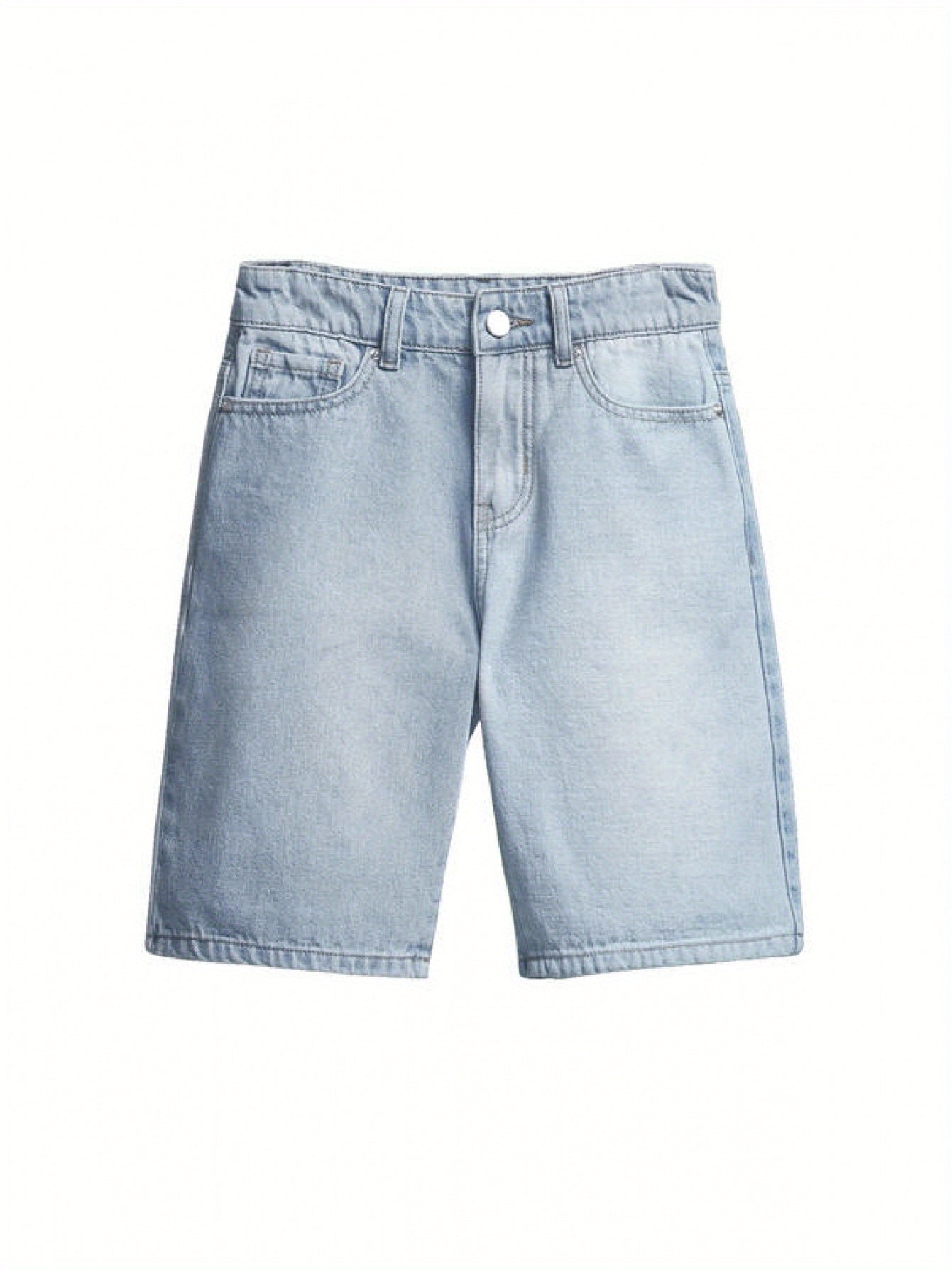 Riolio Men's Casual Denim Shorts with Pockets - Summer Streetwear Light Washed Knee-Length Shorts, Zipper & Button Closure, Geometric Pattern, Machine Washable Regular Fit for Daily Wear, Jean Shorts, Classic Five-Pocket Desi