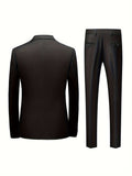 Riolio 2pcs Men's Suit Fashion Set Jacket Suit and Trousers Elegant Business Casual Banquet Party