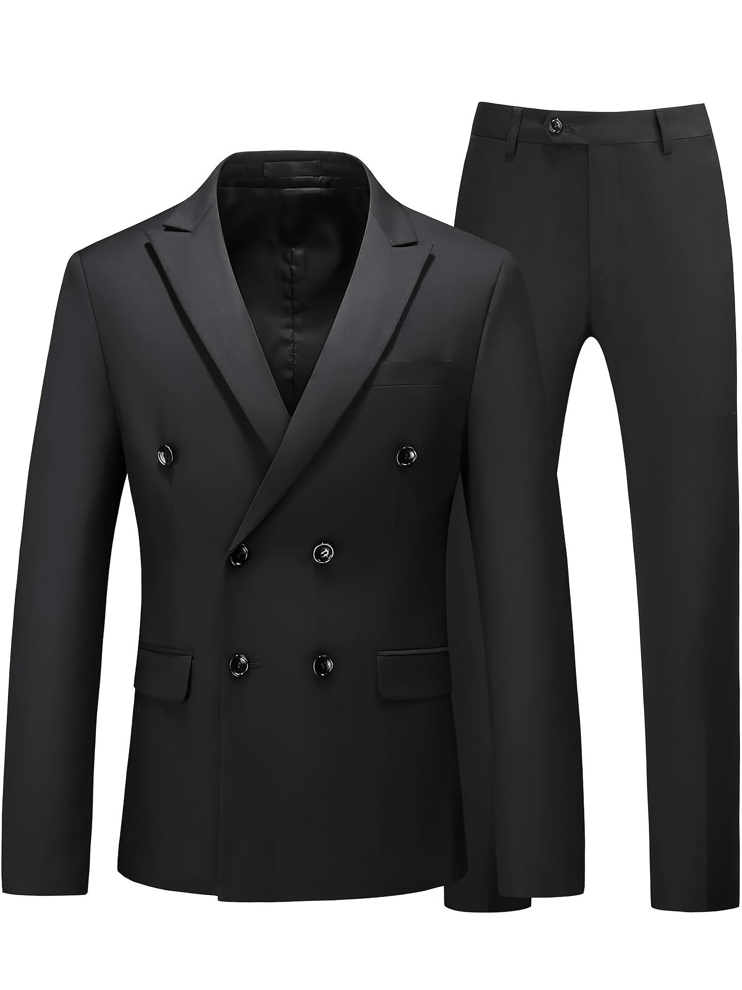 Riolio Men's 2 Piece Slim Fit Suit Set One Button Solid Blazer Jacket Pants Business Wedding Party Tuxedo Set