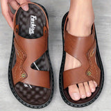Riolio Men's Dual Purpose Sandals, Casual Hollow Out Non Slip Shoes, Open Toe Shoes For Outdoor Beach, Spring And Summer