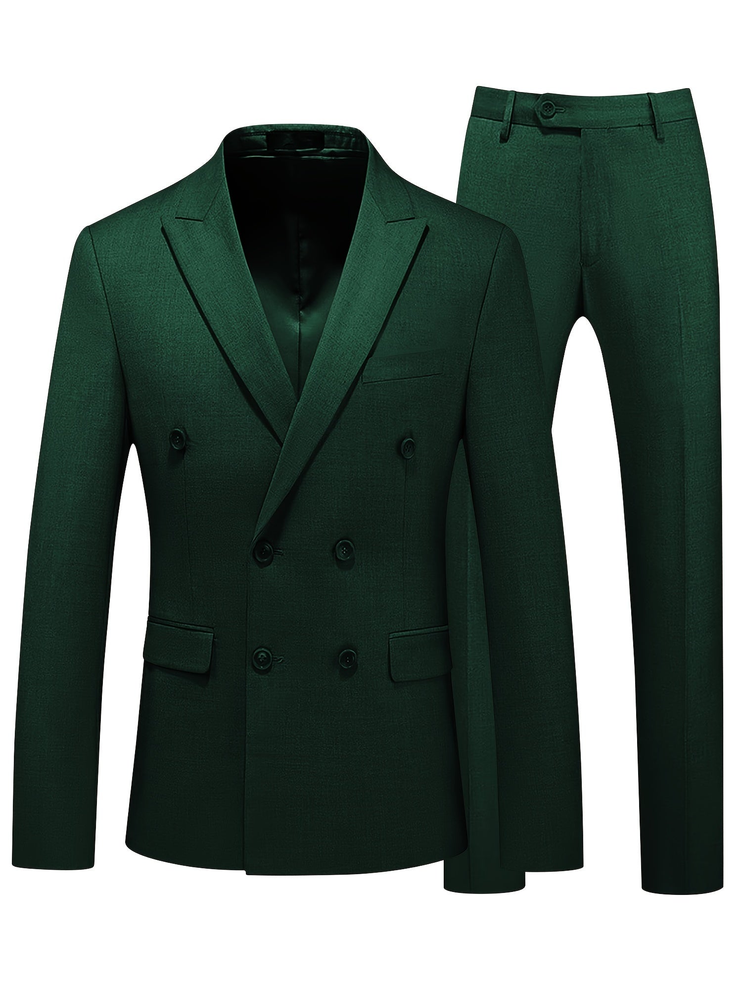 Riolio Men's 2 Piece Slim Fit Suit Set One Button Solid Blazer Jacket Pants Business Wedding Party Tuxedo Set