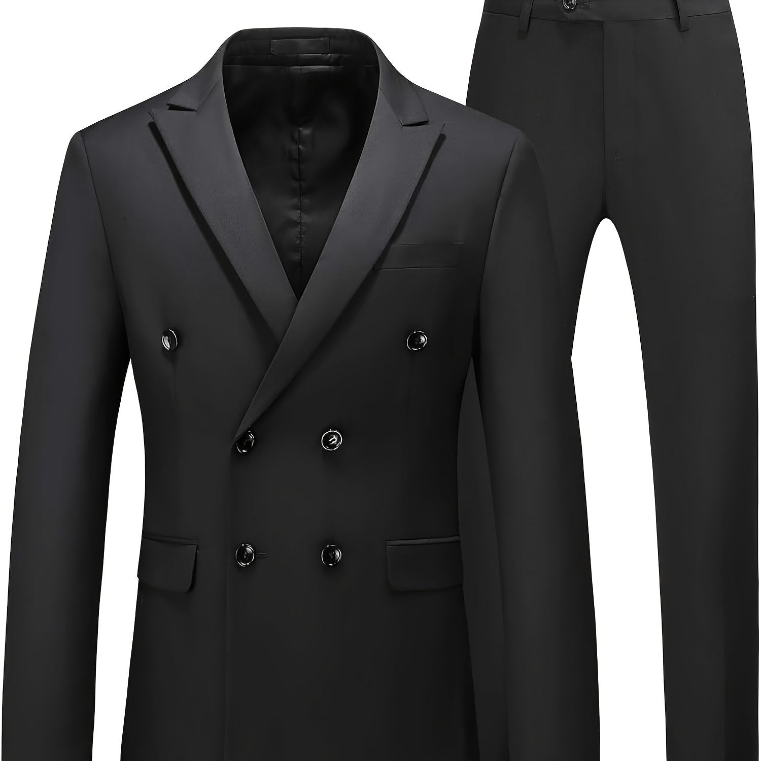Riolio Men's 2 Piece Slim Fit Suit Set One Button Solid Blazer Jacket Pants Business Wedding Party Tuxedo Set