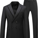 Riolio Men's 2 Piece Slim Fit Suit Set One Button Solid Blazer Jacket Pants Business Wedding Party Tuxedo Set