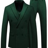 Riolio Men's 2 Piece Slim Fit Suit Set One Button Solid Blazer Jacket Pants Business Wedding Party Tuxedo Set