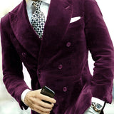 Riolio Fashion Tailored Fit Solid Double-Breasted Blazer - Men's Suit Coat With Notch Lapels For Business Wedding Party Occasions