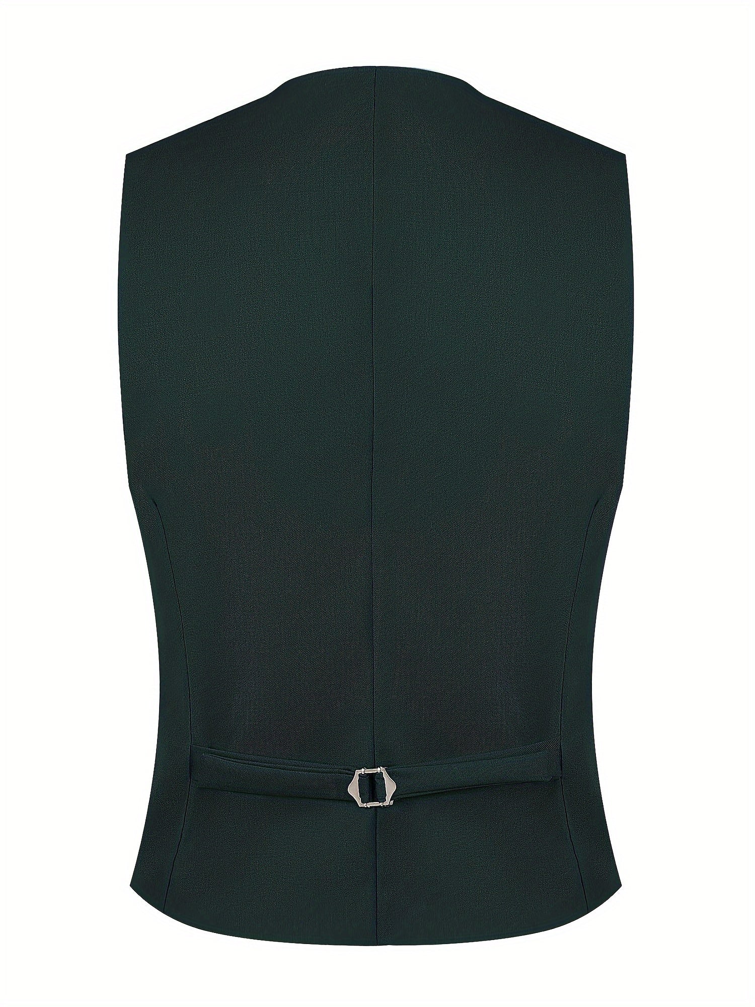 Riolio MALE Men's 3 Piece Suit Slim Fit Solid One Button Business Party Wedding Tuxedo Suits Blazer Jacket Vest Pants Set Dark Green