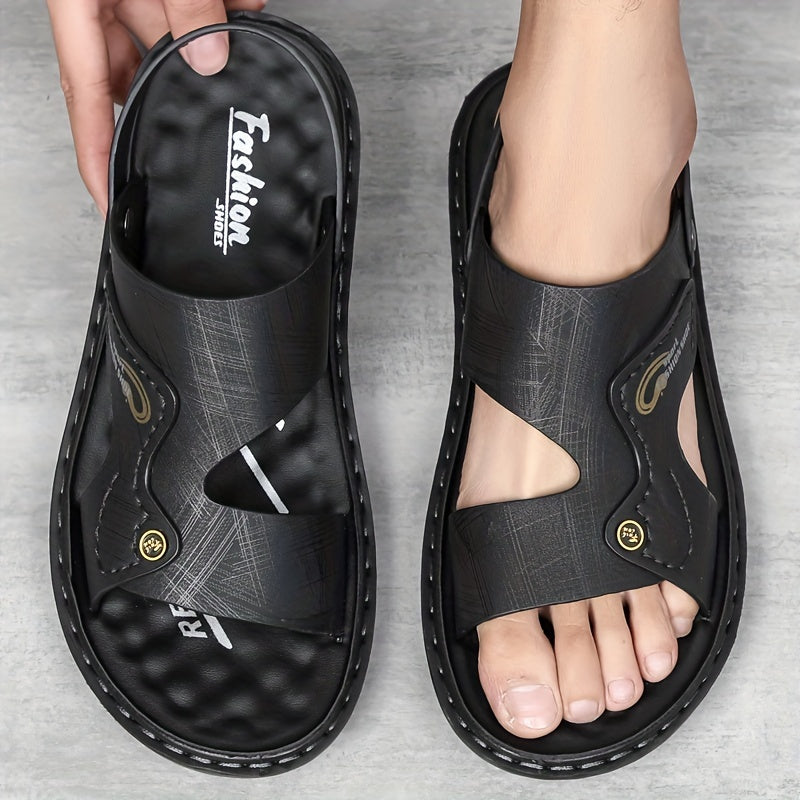 Riolio Men's Dual Purpose Sandals, Casual Hollow Out Non Slip Shoes, Open Toe Shoes For Outdoor Beach, Spring And Summer