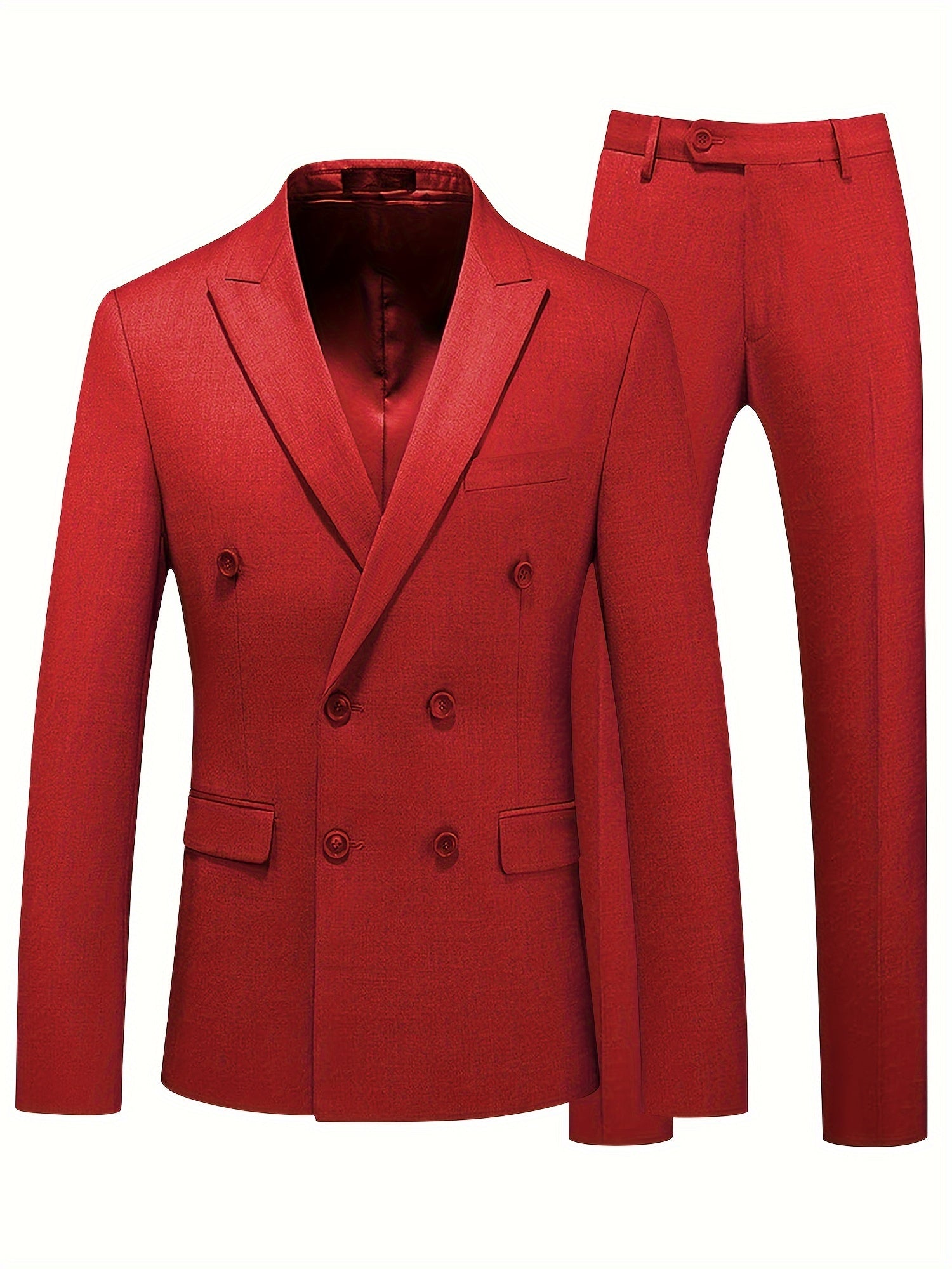 Riolio Men's 2 Piece Slim Fit Suit Set One Button Solid Blazer Jacket Pants Business Wedding Party Tuxedo Set