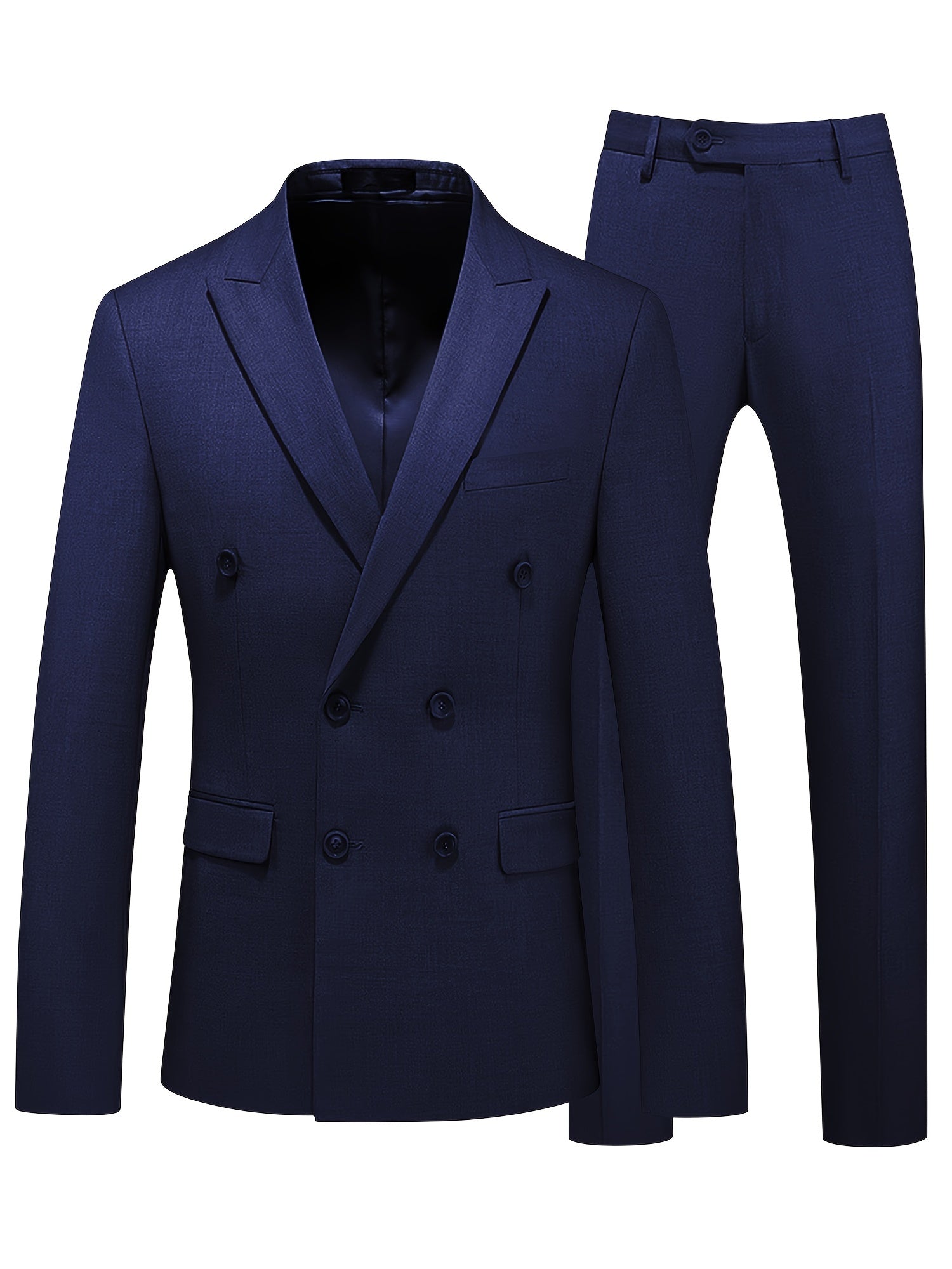 Riolio Men's 2 Piece Slim Fit Suit Set One Button Solid Blazer Jacket Pants Business Wedding Party Tuxedo Set