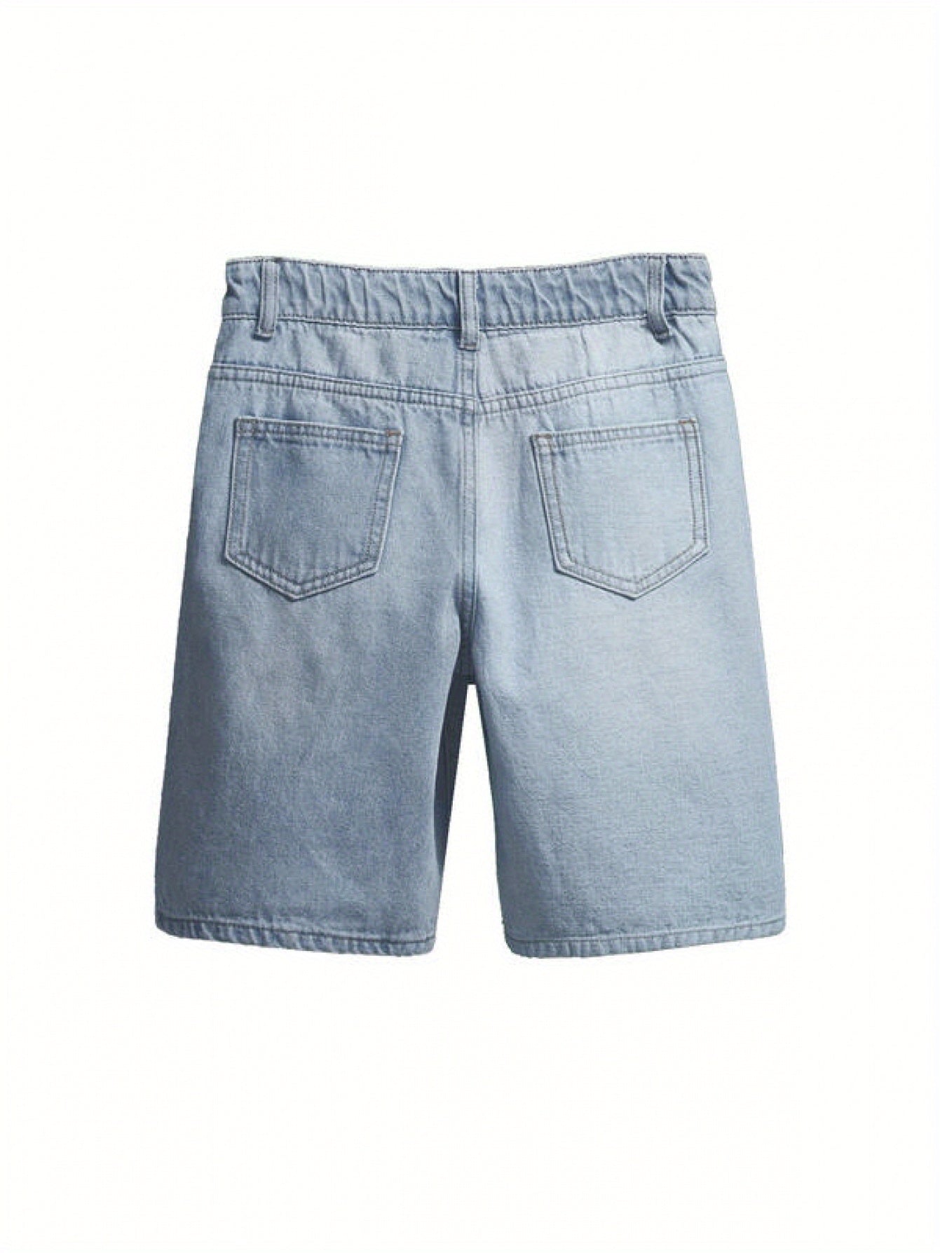 Riolio Men's Casual Denim Shorts with Pockets - Summer Streetwear Light Washed Knee-Length Shorts, Zipper & Button Closure, Geometric Pattern, Machine Washable Regular Fit for Daily Wear, Jean Shorts, Classic Five-Pocket Desi