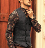 Riolio fashion suits for men Casual Men's Brown Waiter Vest Jacket Slim Fit Prom Double Breasted Blazer Champagne Suits Waistcoat For Wedding Best Man Grooms