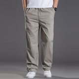 Riolio Mens casual Cargo Cotton pants men pocket loose Straight Pants Elastic Work Trousers Brand Fit Joggers Male Super Large Size 6XL
