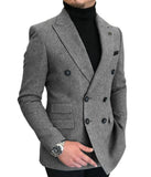 Riolio Formal New Burgundy Red Grey Lapel Tux Men Slim Fit Suits Coat Jacket Custom Made For Wendding Party Woolen cloth