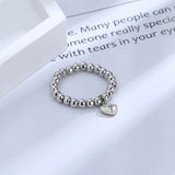 Riolio Hand-woven love beaded ring Fashion Women Men Round Ball Bead Adjustable Retro Rings Jewelry