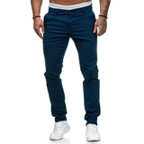 Riolio New Men's Solid Color Casual Cotton Trousers Slim Straight Business Pants All-match Trousers