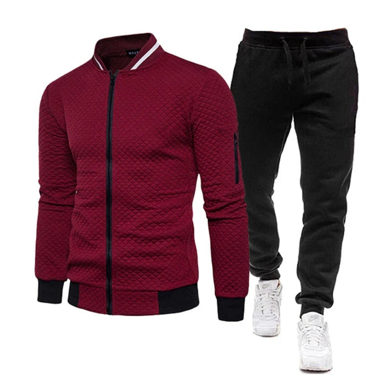 Riolio Mens Tracksuit Set Two Piece Tracksuit Men Sports Wear Fashion Colorblock Jogging Suit Autumn Winter Men Outfits Gym CLothes Men