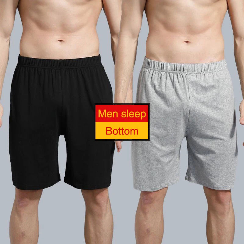 Riolio Home Pajama Shorts Mens Sleepwear Sexy Elastic Sleep Bottom Cotton Comfortable Breathable Boxers Casual Male Solid Underpants