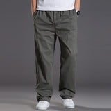 Riolio Mens casual Cargo Cotton pants men pocket loose Straight Pants Elastic Work Trousers Brand Fit Joggers Male Super Large Size 6XL