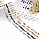 Riolio Fashion New Figaro Chain Necklace For Men Punk Silver Color Stainless Steel Long Necklace Men Hip Hop Jewelry Gift