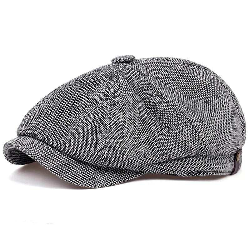 Riolio Men Newsboy Hats Peaky Autumn Vintage Herringbone Octagon Cap Women Casual Stripe Berets Gatsby Flat Hat