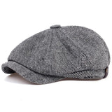 Riolio Men Newsboy Hats Peaky Autumn Vintage Herringbone Octagon Cap Women Casual Stripe Berets Gatsby Flat Hat