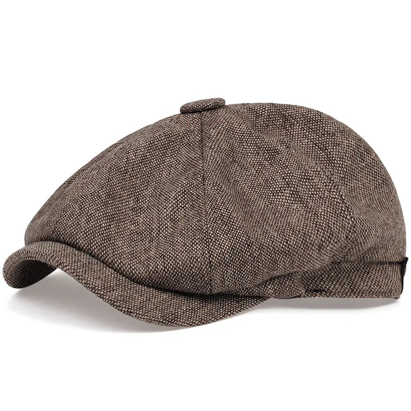 Riolio Men Newsboy Hats Peaky Autumn Vintage Herringbone Octagon Cap Women Casual Stripe Berets Gatsby Flat Hat