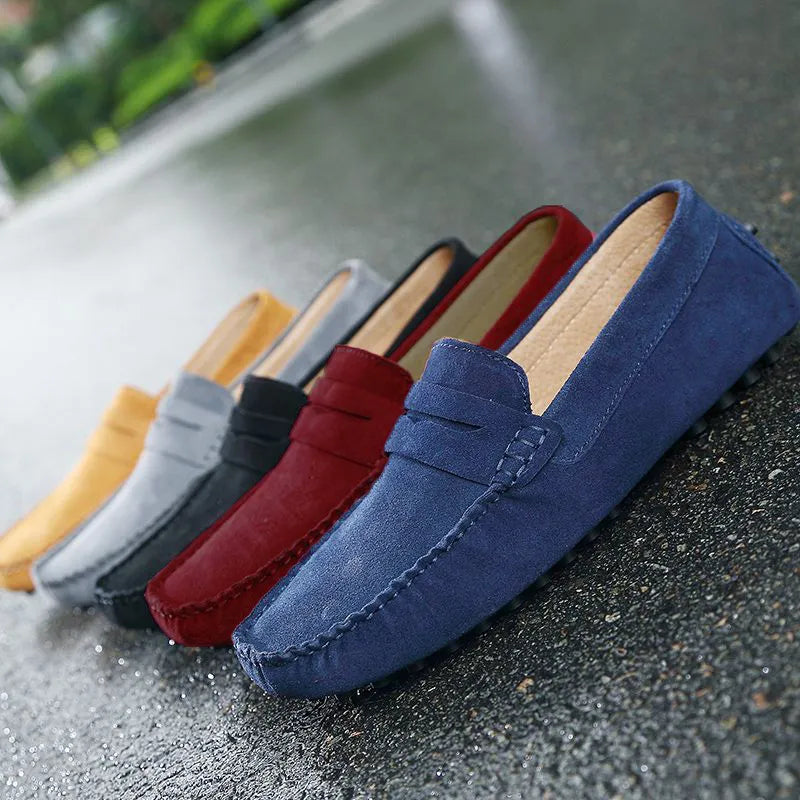 Riolio Men Casual Shoes Fashion Men Shoes Handmade Suede Genuine Leather Mens Loafers Moccasins Slip On Men's Flats Male Driving Shoes