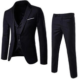 Riolio suit fashion 3pcs Suit Men Slim Formal Suit Solid Color Blazer Vest Pants Set 3 Piece Mens Suit Business Suit costume homme костюм мужской