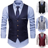 Riolio Dress Vests For Men Slim Fits Mens Suit Vest Male Waistcoat Gilet Homme Casual Sleeveless Formal Business Vest chaleco hombre