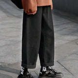 Riolio Wide legs Jeans Men Fashion Retro Solid Color Casual Straight Jean Pants Mens Streetwear Hip Hop Denim Pants Mens Trousers M-3XL