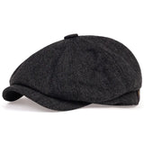 Riolio Men Newsboy Hats Peaky Autumn Vintage Herringbone Octagon Cap Women Casual Stripe Berets Gatsby Flat Hat