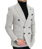 Riolio Formal New Burgundy Red Grey Lapel Tux Men Slim Fit Suits Coat Jacket Custom Made For Wendding Party Woolen cloth