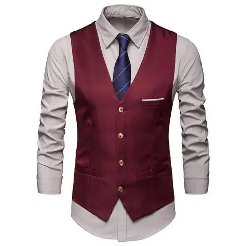 Riolio Dress Vests For Men Slim Fits Mens Suit Vest Male Waistcoat Gilet Homme Casual Sleeveless Formal Business Vest chaleco hombre