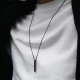 Riolio hot classic Rectangle Pendant Necklace men Stainless Steel Black color Cuban Chain Necklace For Men Jewelry Gift