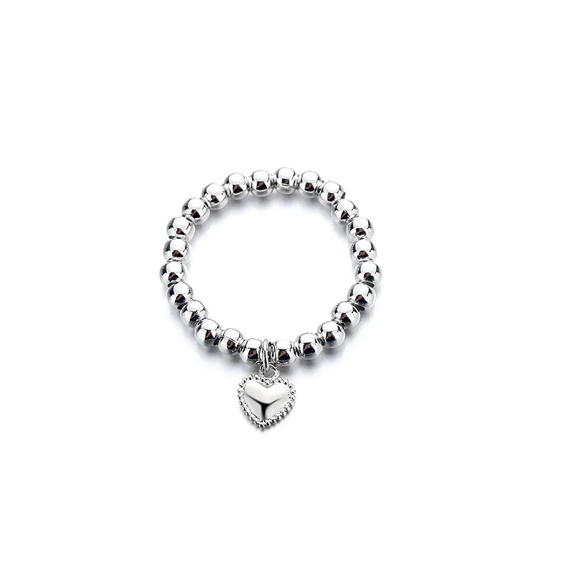 Riolio Hand-woven love beaded ring Fashion Women Men Round Ball Bead Adjustable Retro Rings Jewelry