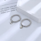 Riolio Hand-woven love beaded ring Fashion Women Men Round Ball Bead Adjustable Retro Rings Jewelry