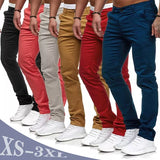 Riolio New Men's Solid Color Casual Cotton Trousers Slim Straight Business Pants All-match Trousers