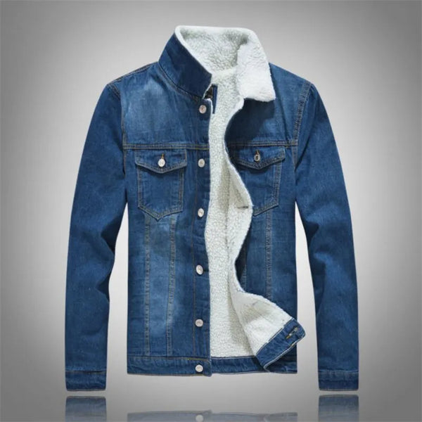 Riolio Men Winter Solid Casual Jacket New Men's Bomber Denim Jacket Fa