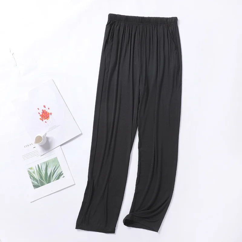 Riolio Winter Male Modal Sleeping Pants Solid Sleep Trousers Mens Pajamas Bottoms Soft Sleepwear Pyjama Homewear Spring Autumn