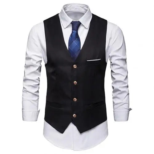 Riolio Dress Vests For Men Slim Fits Mens Suit Vest Male Waistcoat Gilet Homme Casual Sleeveless Formal Business Vest chaleco hombre