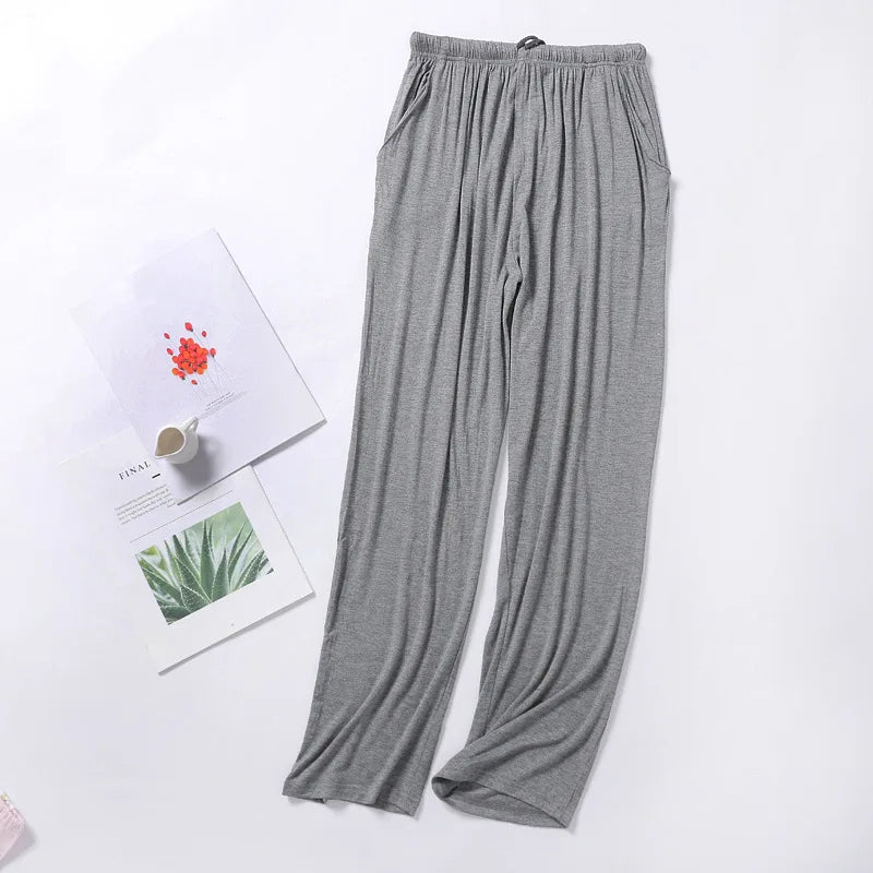 Riolio Winter Male Modal Sleeping Pants Solid Sleep Trousers Mens Pajamas Bottoms Soft Sleepwear Pyjama Homewear Spring Autumn