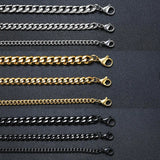 Riolio 3-11mm Chunky Miami Curb Chain Bracelet for Men, Stainless Steel Cuban Link Chain Wristband Classic Punk Heavy Male Jewelry