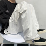 Riolio Black/white Cargo Pants Men Fashion Loose Straight Wide Leg Pants Men Streetwear Hip-hop Pocket Casual Pants Mens Trousers