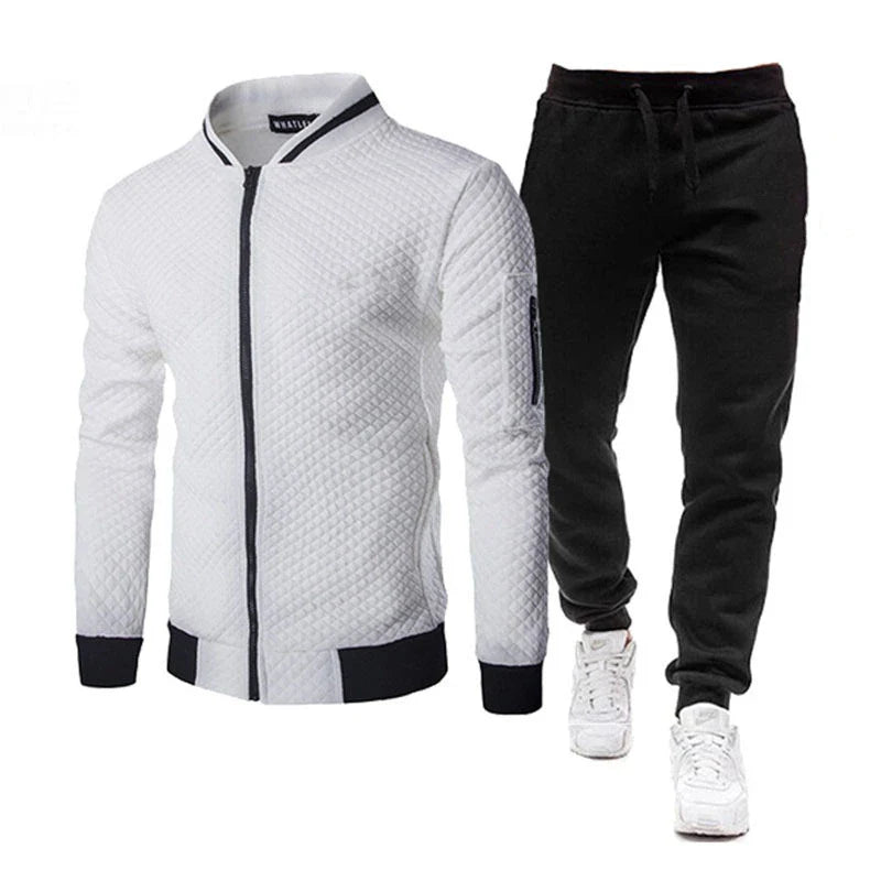 Riolio Mens Tracksuit Set Two Piece Tracksuit Men Sports Wear Fashion Colorblock Jogging Suit Autumn Winter Men Outfits Gym CLothes Men