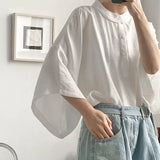 Riolio Summer Oversize Shirt Men's Fashion Black White Casual Shirt Men Streetwear Korean Loose Short Sleeve Shirts Mens Pullover Shirt