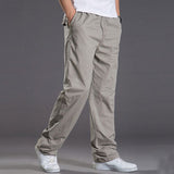 Riolio Mens casual Cargo Cotton pants men pocket loose Straight Pants Elastic Work Trousers Brand Fit Joggers Male Super Large Size 6XL