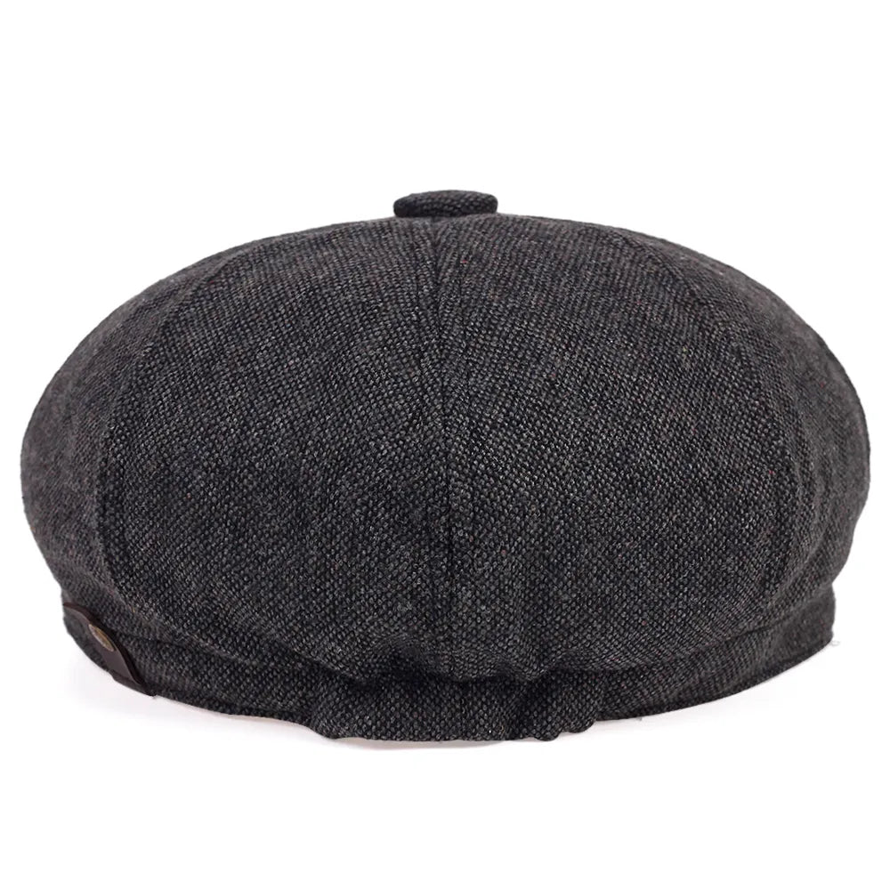 Riolio Men Newsboy Hats Peaky Autumn Vintage Herringbone Octagon Cap Women Casual Stripe Berets Gatsby Flat Hat