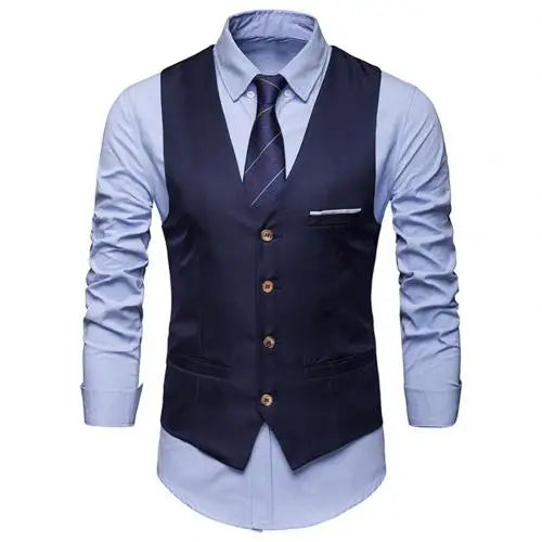 Riolio Dress Vests For Men Slim Fits Mens Suit Vest Male Waistcoat Gilet Homme Casual Sleeveless Formal Business Vest chaleco hombre