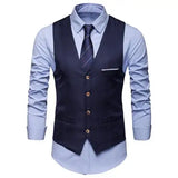 Riolio Dress Vests For Men Slim Fits Mens Suit Vest Male Waistcoat Gilet Homme Casual Sleeveless Formal Business Vest chaleco hombre