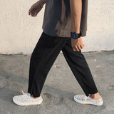 Riolio Pleated Pants Men Summer Straight Casual Pants Men Japanese Streetwear Loose Ice Silk Pants Mens Wide Leg Pants Man Trousers